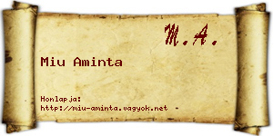 Miu Aminta névjegykártya
